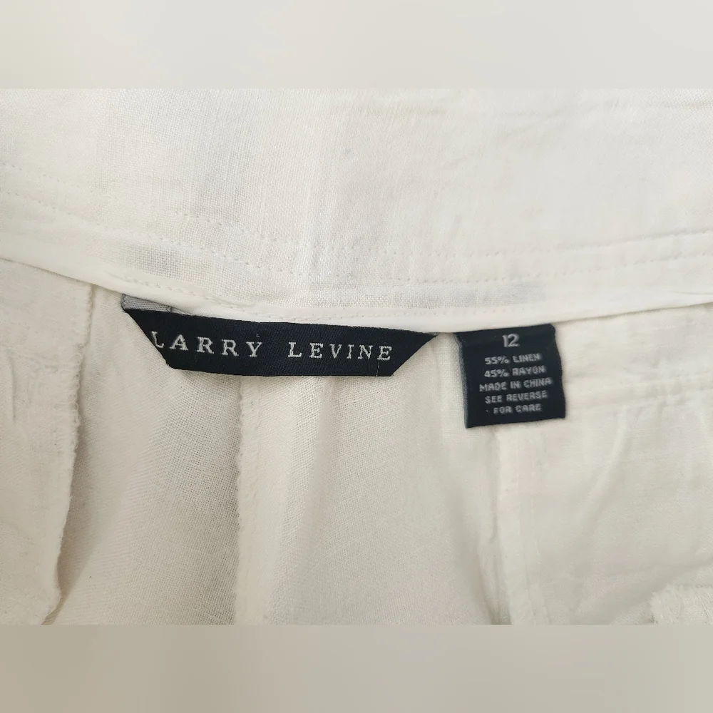 Larry Levine Cream Wide Leg Pants - Picture 5 of 5